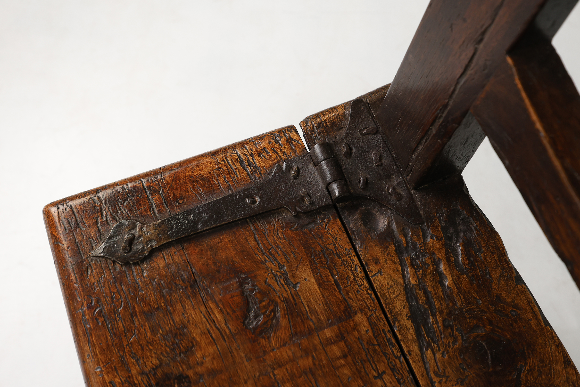 16th Century French wooden stool with storage and nice patinathumbnail